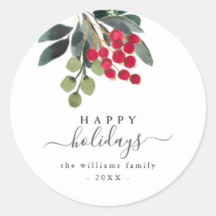 Creëer Uw eigen Happy Holiday Script Round Sticker