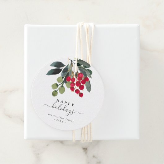 Creëer Uw eigen Happy Holiday Script Round Sticker Bedankjes Labels (In situ)