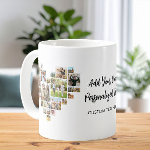 Creëer uw eigen hartvormige fotocollage koffiemok