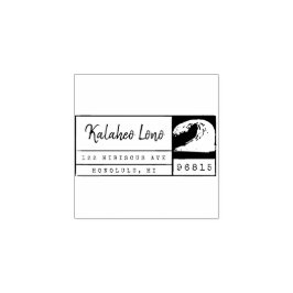 Creëer Uw eigen Hawaiian Surf Wave retouradres Rubberstempel