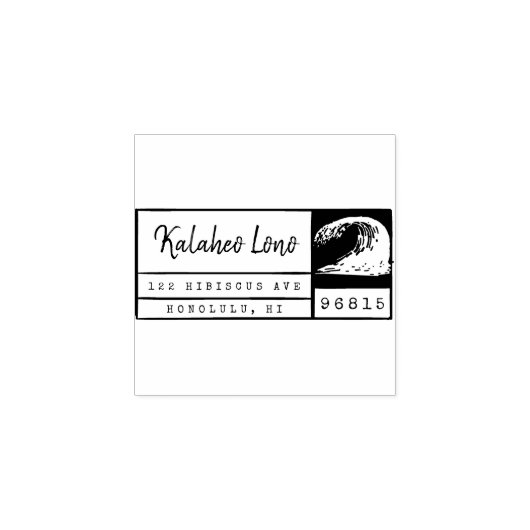 Creëer Uw eigen Hawaiian Surf Wave retouradres Rubberstempel (Afrduk)
