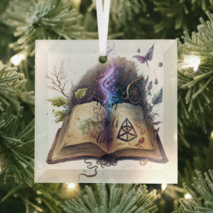 Creëer uw eigen hedge heks spreuk boek glas ornament