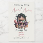 Creëer uw eigen heks kruiden apotheker wijn etiket (Enkel label)