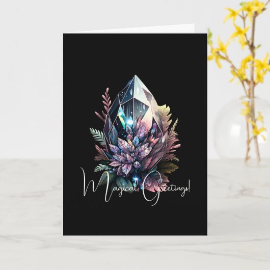 Creëer Uw eigen heldere kristallen Kaart (Gele Bloem)