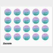 Creëer Uw eigen heldere zeemeermin ombre glitter s Ronde Sticker (Vel)