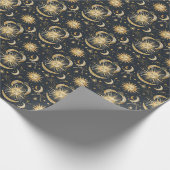 Creëer Uw Eigen Hemelblauw & Goud Cadeaupapier (Hoek)