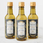 Creëer Uw Eigen  Hemelblauw & Goud Wijn Etiket (Flessen)