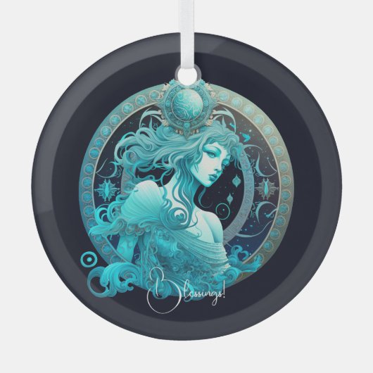 Creëer Uw eigen hemelse aquarius zodiac Glas Ornament (Voorkant)
