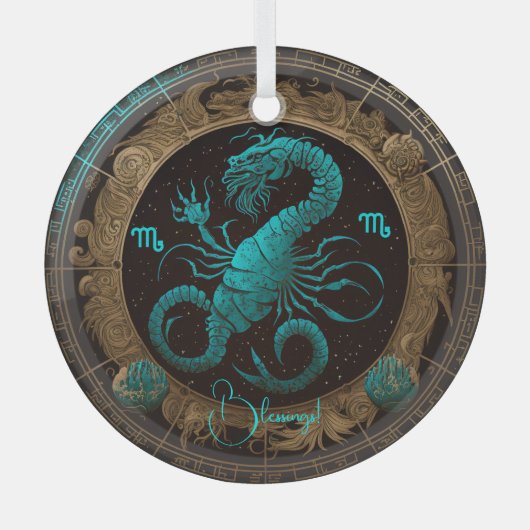 Creëer Uw eigen hemelse Schorpioen Zodiac Glas Ornament (Voorkant)