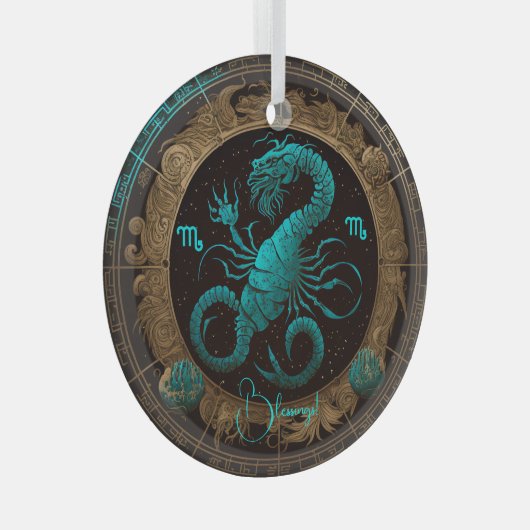 Creëer Uw eigen hemelse Schorpioen Zodiac Glas Ornament (Voorkant Rechts)