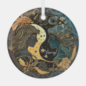 Creëer Uw eigen hemelse Tweelingen Zodiac Glas Ornament (Voorkant)
