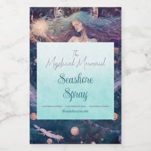 Creëer Uw Eigen Hemelse Zeemeermin van de Tijd Wijn Etiket