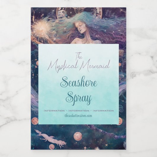 Creëer Uw Eigen Hemelse Zeemeermin van de Tijd Wijn Etiket (Enkel label)