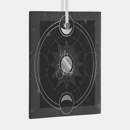 Creëer Uw eigen hemelse zilveren manen tarot Glas Ornament (Voorkant Rechts)