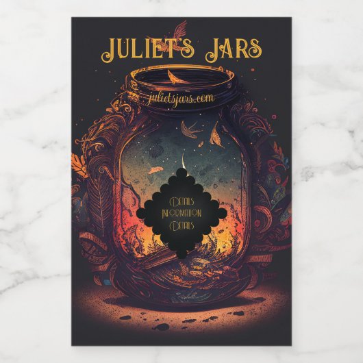 Creëer Uw Eigen Herfst Fairy Lantern Wijn Etiket (Enkel label)