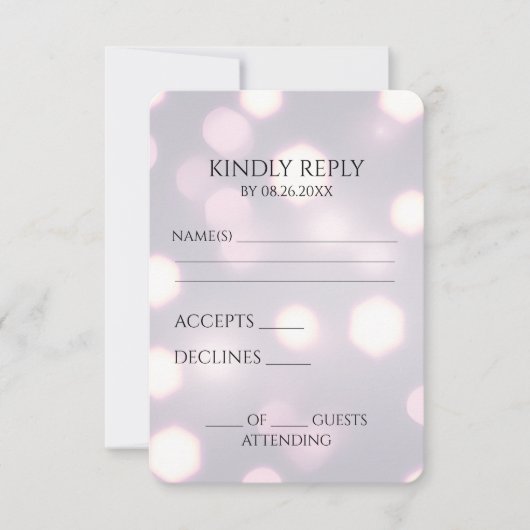 Creëer uw eigen Hexagon Bokeh achtergrond RSVP Kaartje (Voorkant)