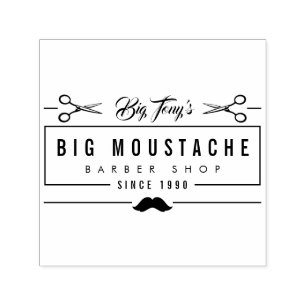 Creëer Uw eigen Hipster Barbershop Business Logo Zelfinktende Stempel