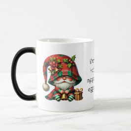 Creëer Uw eigen Holly Christmas Plaid Gnome Bells Magische Mok