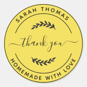 Creëer Uw eigen homemade met liefde Bedankt, les Ronde Sticker