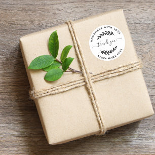 Creëer Uw eigen homemade met liefde Bedankt, les Ronde Sticker