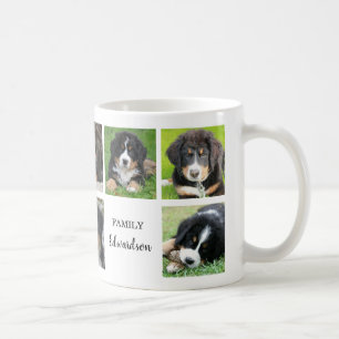 Creëer uw eigen hond familie foto collage naam koffiemok