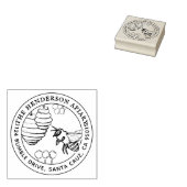 Creëer Uw eigen Honey Bee Sketch Retouradres Rubberstempel (Gestempeld)