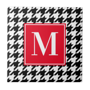 Creëer Uw Eigen Houndstooth Patroon Monogrammed Tegeltje