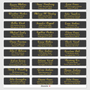 Creëer Uw eigen huwelijksbezoekersadres zwart Gold Sticker