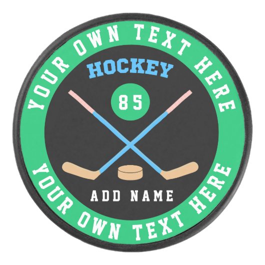 Creëer Uw Eigen Ice Hockey Eigen Naam Nummer Hockey Puck (Voorkant)