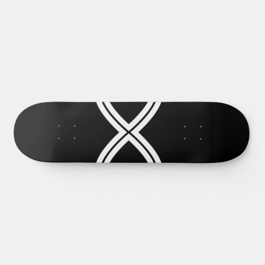 Creëer Uw Eigen Infinity Sjabloon Zwart & Wit Skateboard (Horizontaal)