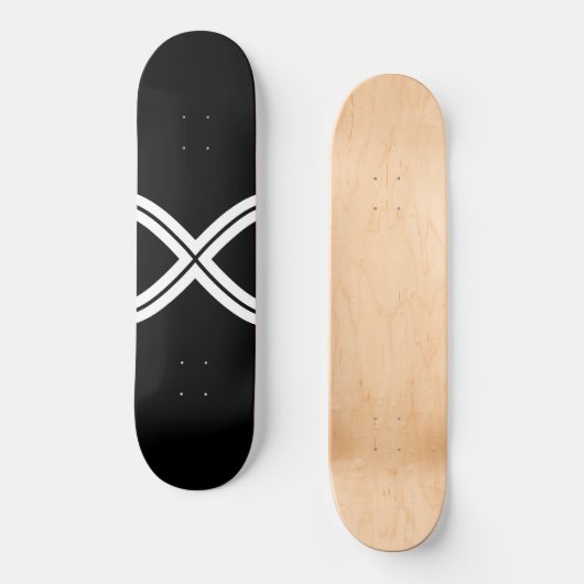 Creëer Uw Eigen Infinity Sjabloon Zwart & Wit Skateboard (Voorkant)