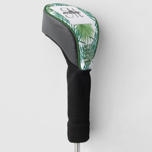 Creëer Uw eigen Initiaal van het Tropische Palmmon Golfheadcover (Schuin)