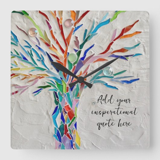 Creëer Uw eigen Inspirerend prijsopgave Vierkante Klok (Voorkant)