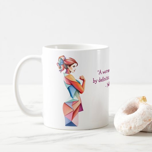 Creëer uw eigen Inspirerend vrouwen dag Quote Koffiemok (Met donut)