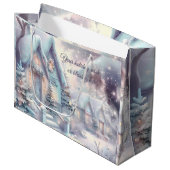 Creëer Uw eigen iriserende besneeuwde kerstdorp Groot Cadeauzakje (Voorkant Gekanteld)