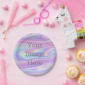 Creëer uw eigen iriserende faux holografische vloe papieren bordje (Feest)