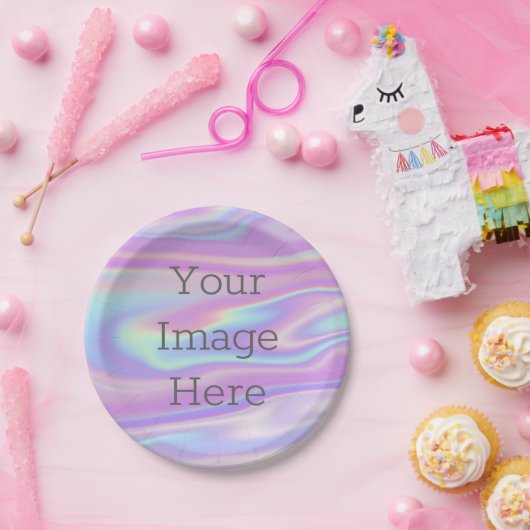 Creëer uw eigen iriserende faux holografische vloe papieren bordje (Feest)