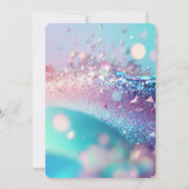 Creëer uw eigen iriserende roze & cyaan bruiloft kaart (Achterkant)