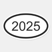 Creëer uw eigen jaar euro stijl ovale sticker (Voorkant)