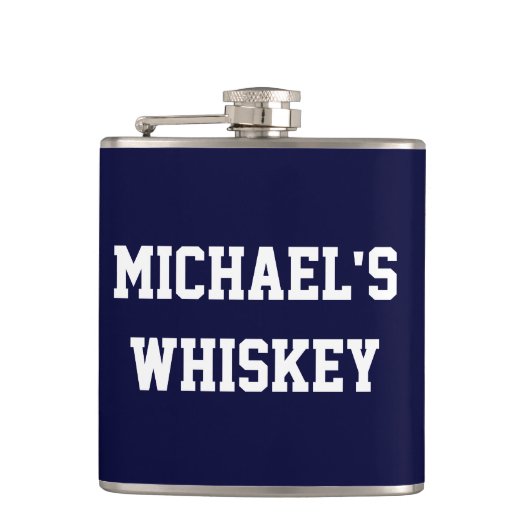 Creëer Uw eigen Jouw naam toevoegen Whiskey Heupfles (Voorkant)
