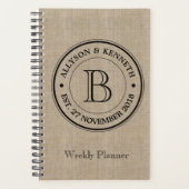 Creëer Uw eigen Jubileum Burlap Planner (Voorkant)