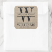 Creëer Uw eigen Jubileum Burlap Vierkante Sticker (Tas)