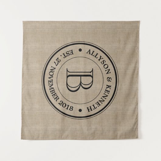 Creëer Uw eigen Jubileum Burlap Wandkleed (Voorkant (horizontaal))