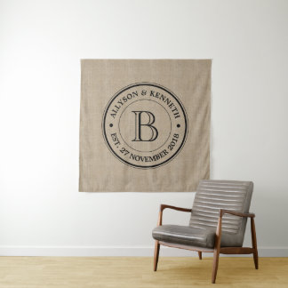 Creëer Uw eigen Jubileum Burlap Wandkleed