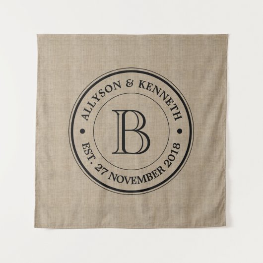 Creëer Uw eigen Jubileum Burlap Wandkleed (Voorkant)