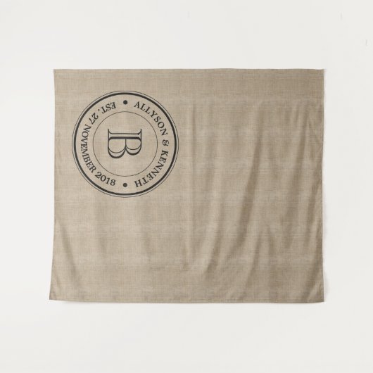 Creëer Uw eigen Jubileum Burlap Wandkleed (Voorkant (horizontaal))