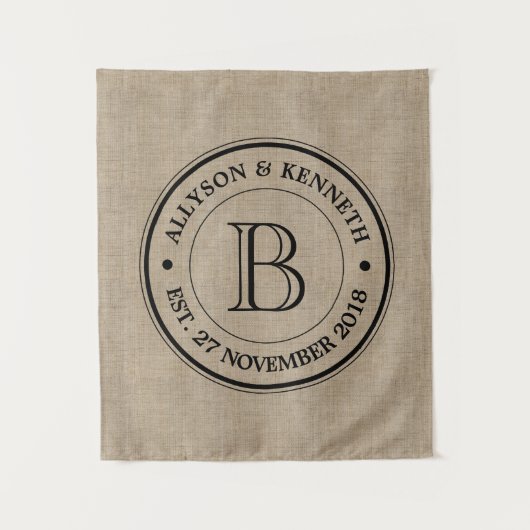 Creëer Uw eigen Jubileum Burlap Wandkleed (Voorkant)