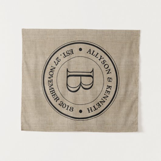 Creëer Uw eigen Jubileum Burlap Wandkleed (Voorkant (horizontaal))
