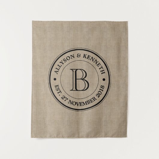 Creëer Uw eigen Jubileum Burlap Wandkleed (Voorkant)