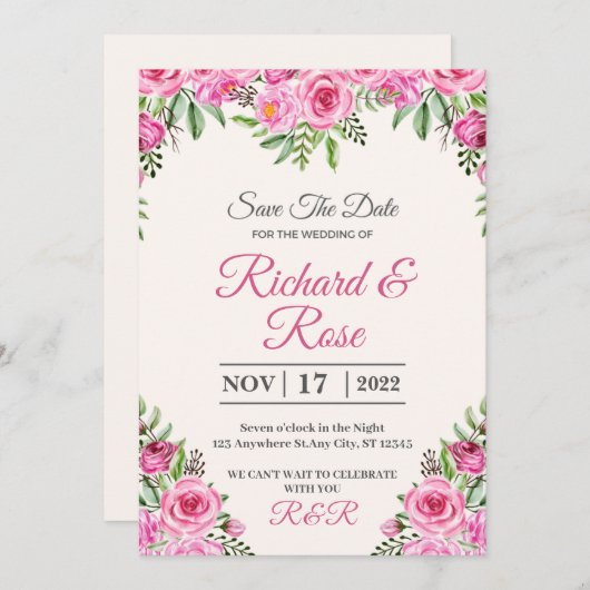 Creëer Uw eigen Kaarten voor uitnodiging voor aang (Voorkant / Achterkant)